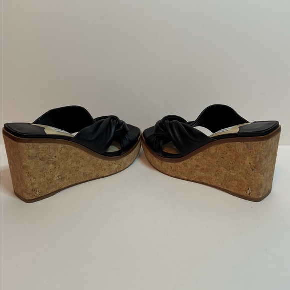 JIMMY CHOO BLACK WEDGES SIZE 36 1/2 - Picture 4 of 7